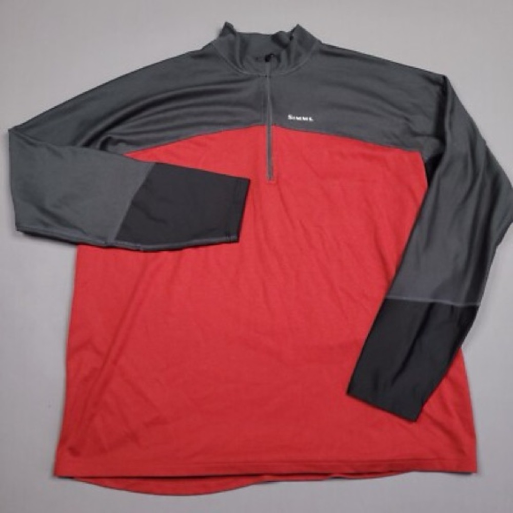Simms Rivertek Two-Tone Red and Dark Gray Pullover